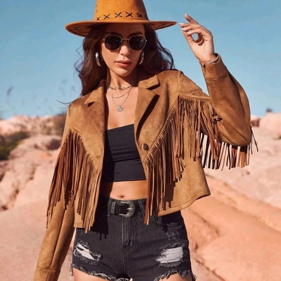 Women'S Suede Fringe Jacket - Picture 3 of 6